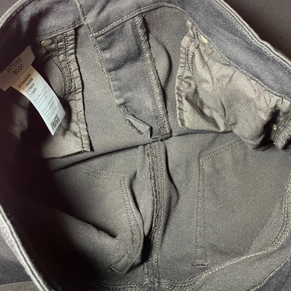 Paige Skyline Boot Black Bootcut Jeans Womens Size 28 Stretch Denim Pants - Picture 7 of 9